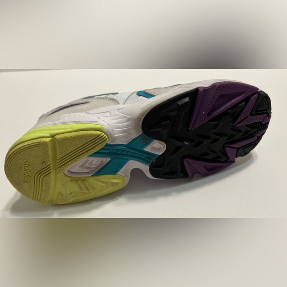 Adidas Tennis Shoes White With Purple, Green, & Blue Retro Size 7 Mens - Picture 11 of 14